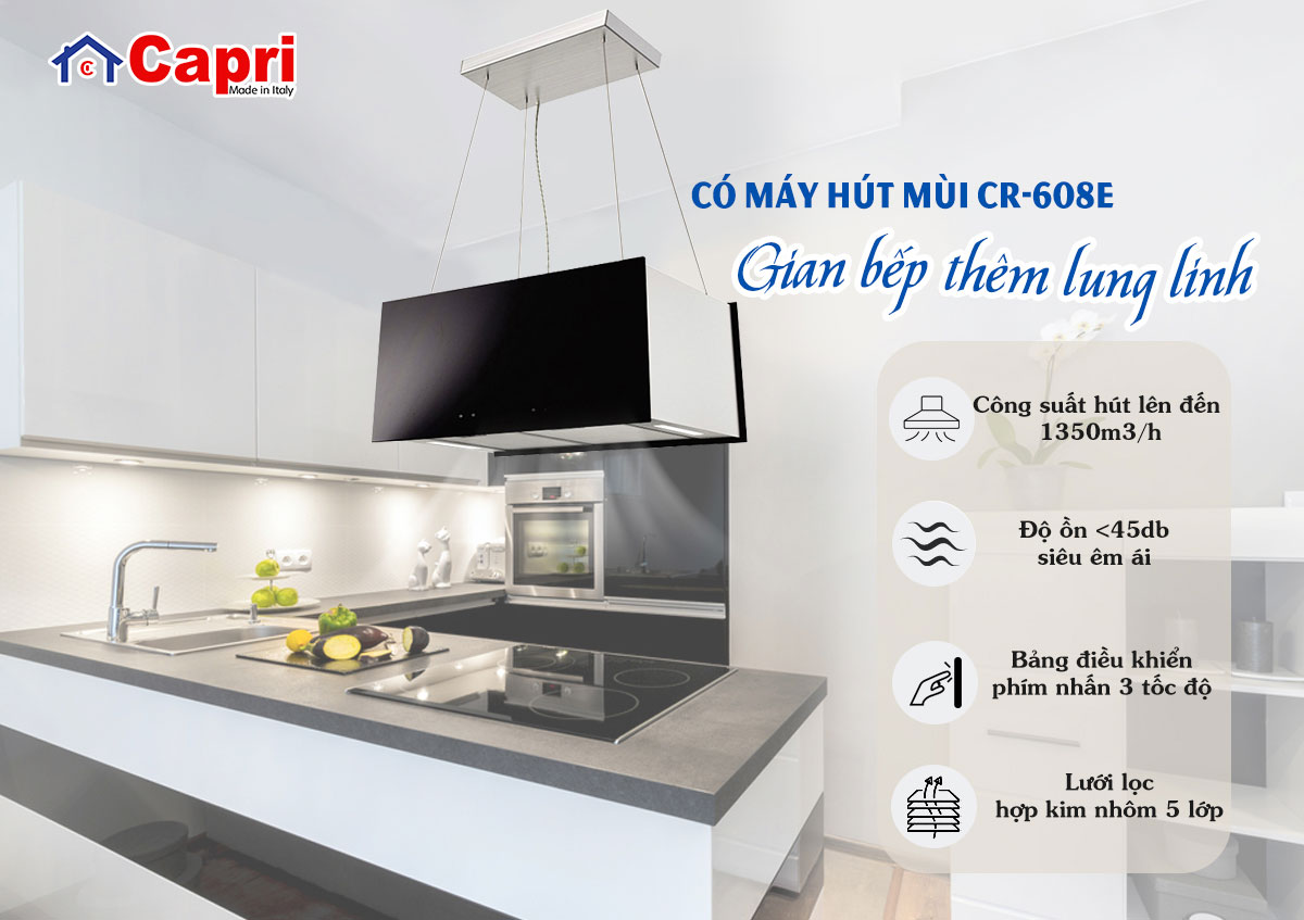Kiểu dáng máy hút mùi nhập khẩu đa dạng tinh tế